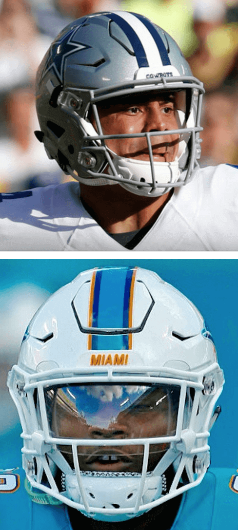 A Close Look at Striping on NFL SpeedFlex Helmets