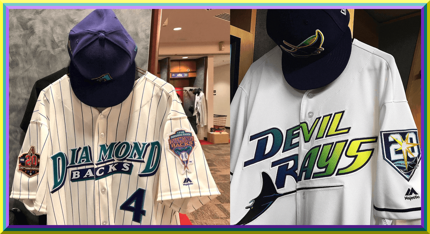 Tampa Bay Devil Rays: 1998 Inaugural Season Majestic Pinstripe Tee