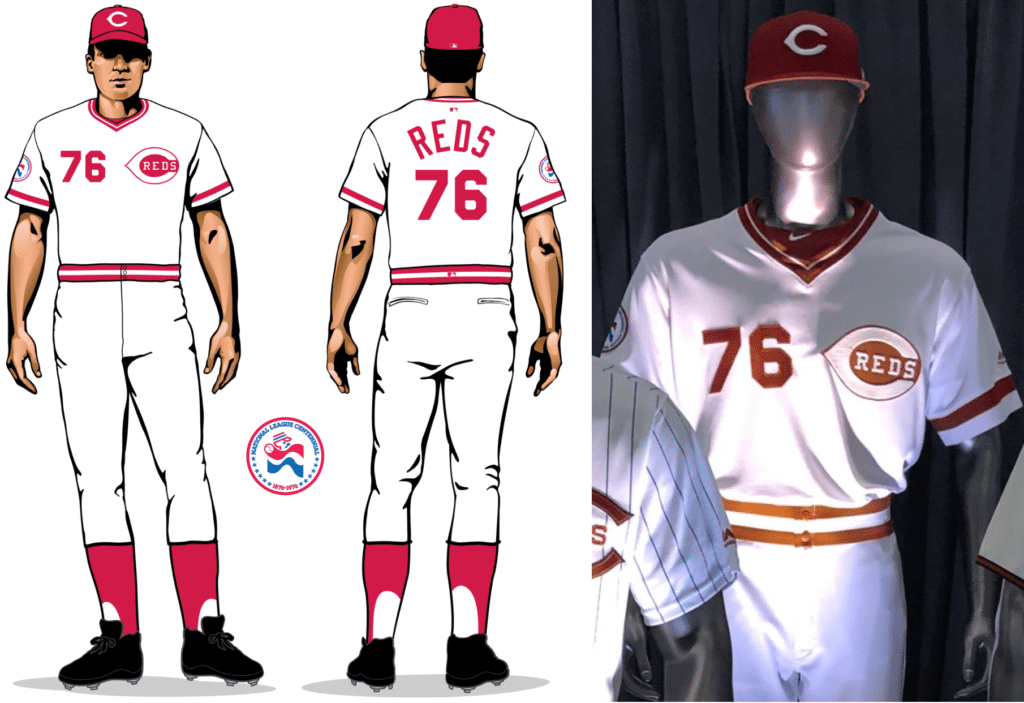 The Reds are wearing 1990 throwback uniforms; no buttons, no belts, no  problem