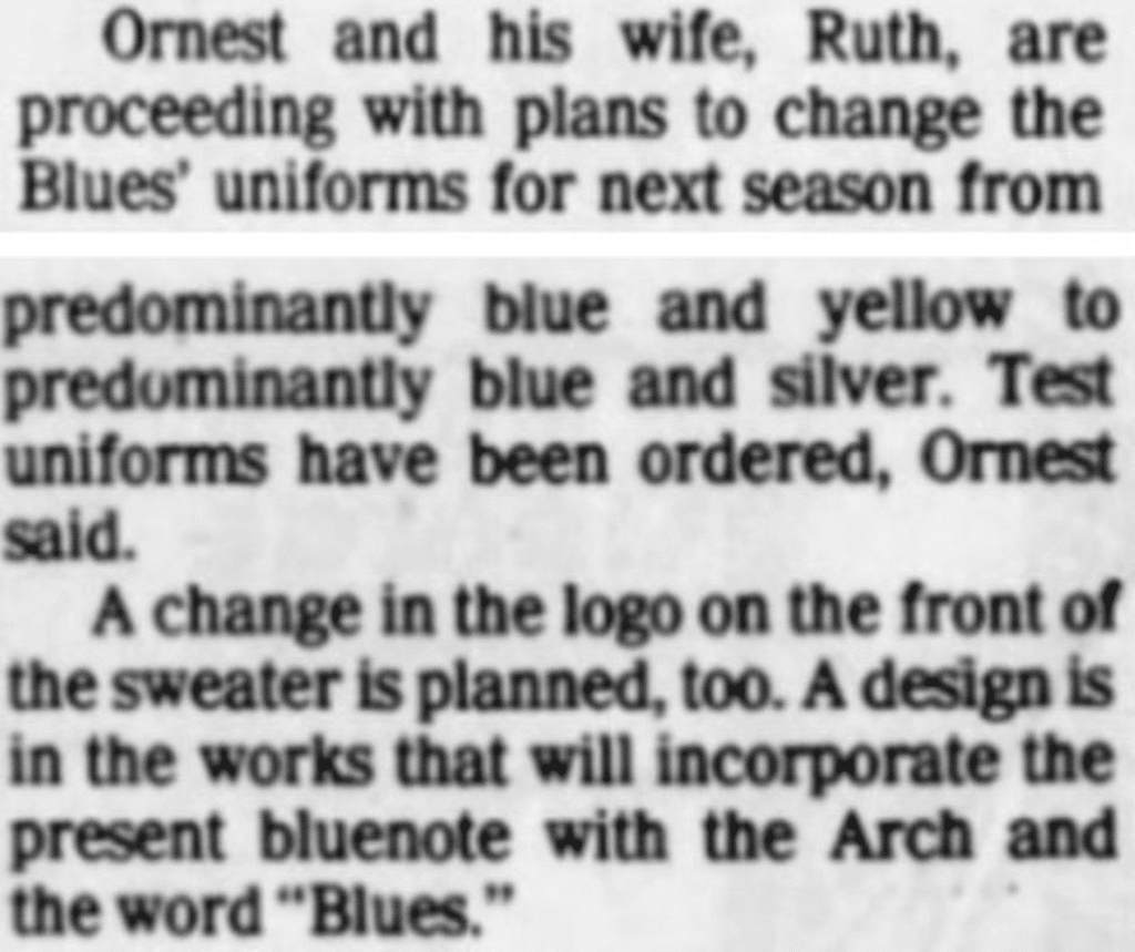 St Louis Blues Bring Back 90s Trumpet Uniforms for Three in 2020