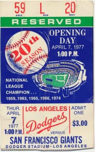 1981 World Series LA Dodgers Ticket Stub T-Shirt by Row One Brand