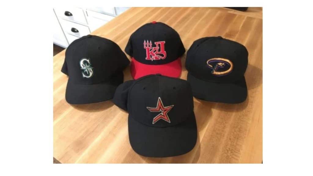 Lot of (3) Dusty Brown Signed Pawtucket Red Sox Fitted Hats