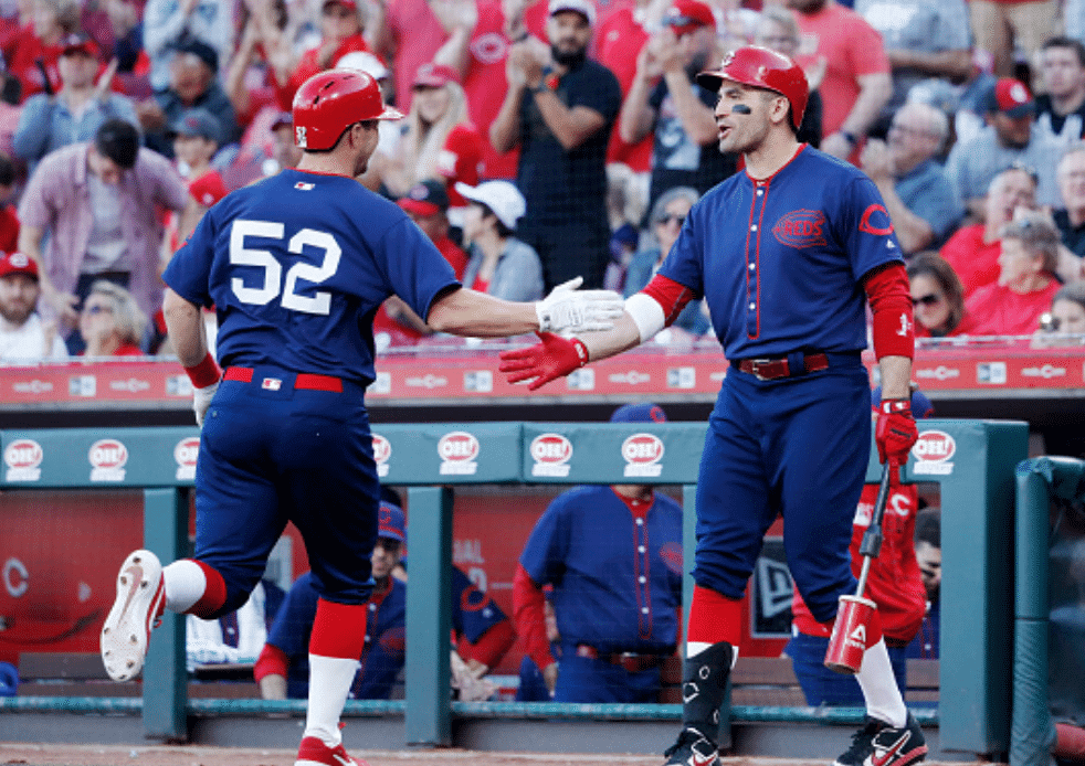 Reds throwbacks: Derek Dietrich wears eye black mustache - Sports