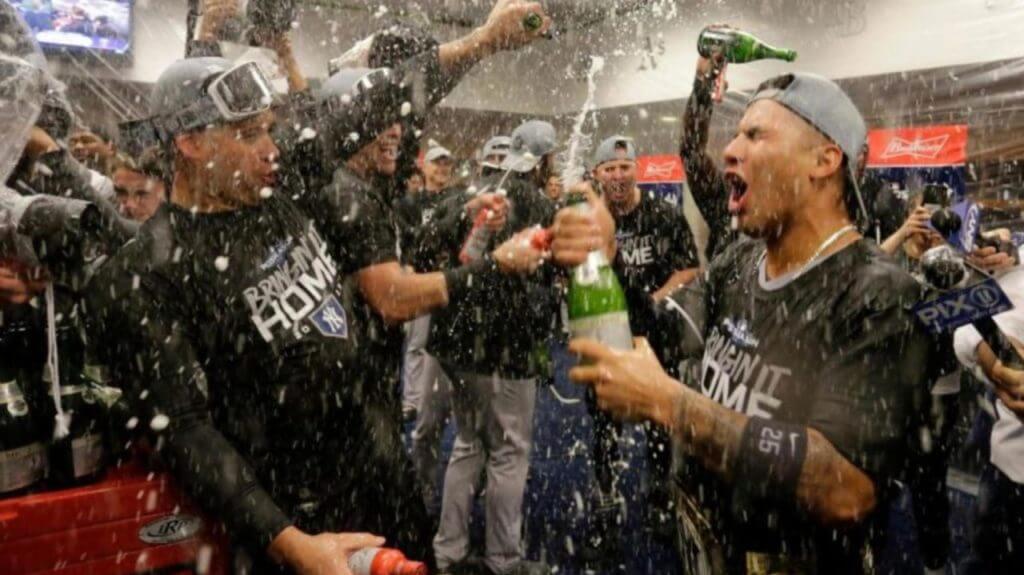 Photos of Astros' ALCS clubhous champagne celebration in New York