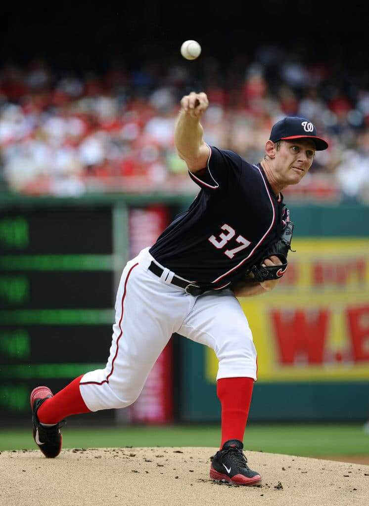 Game-Used Max Scherzer 2019 Navy Script Jersey with Postseason Patch