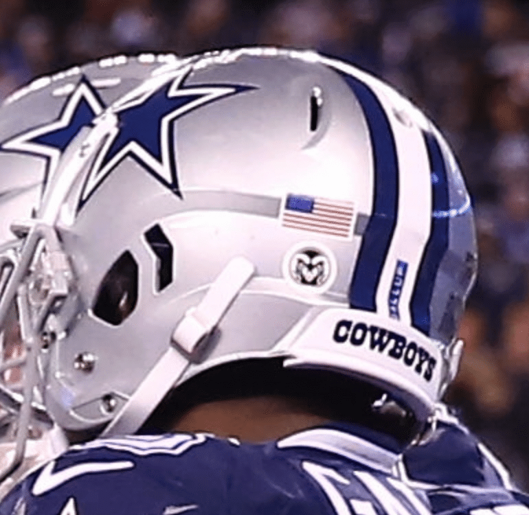 What does the new decal on the Cowboys helmet mean?