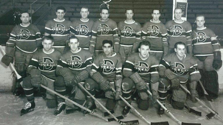 Original 1940's Dallas Texans logo and kit which inspired the Dallas Stars  Winter Classic jersey. : r/hockey