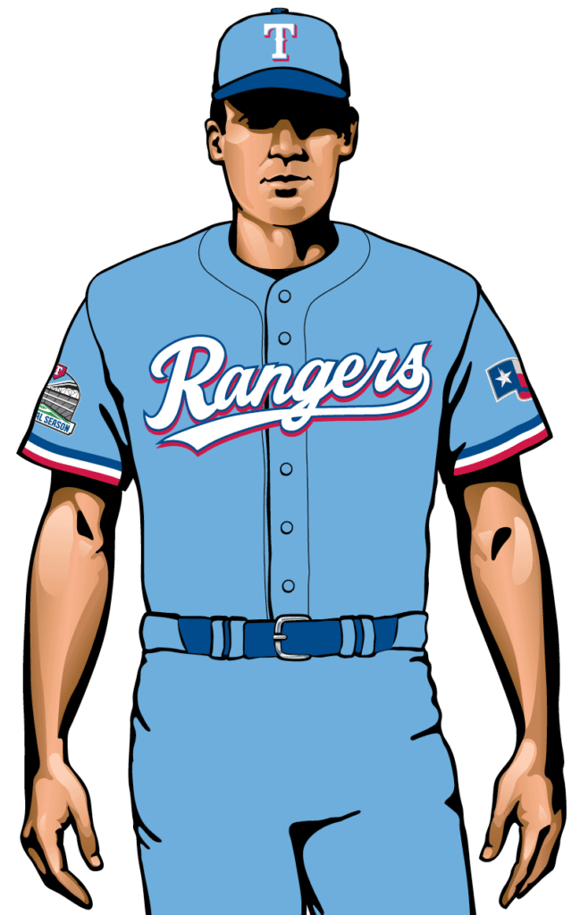 texas rangers home uniform