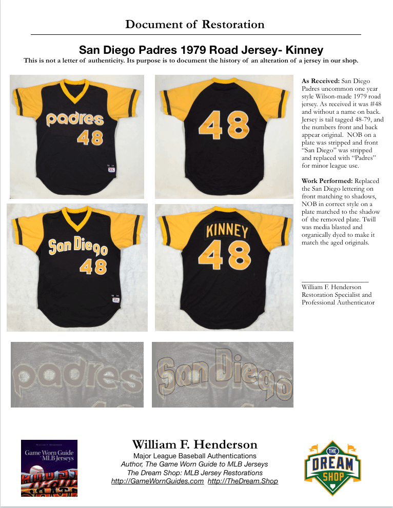 Tales from the Dream Shop: Restoring a 1979 Padres Jersey