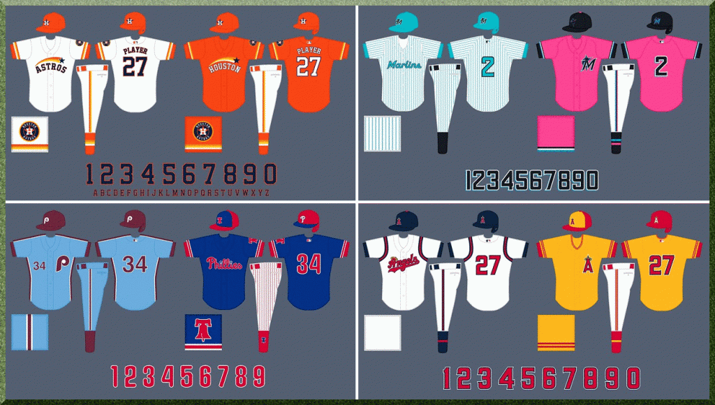 Matthew Drake Redesigns MLB - AL West & NL East Edition | Uni Watch