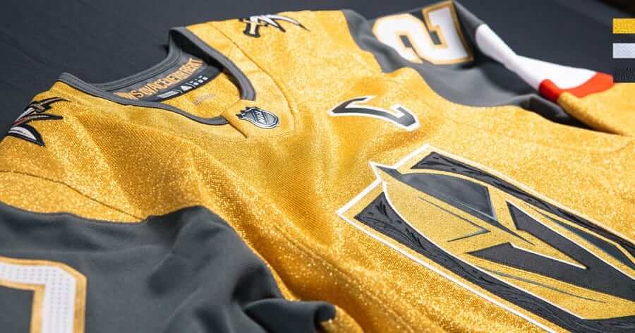 A patch for the 2022 NHL All-Star game is affixed to the jersey of Vegas  Golden Knights goalten …