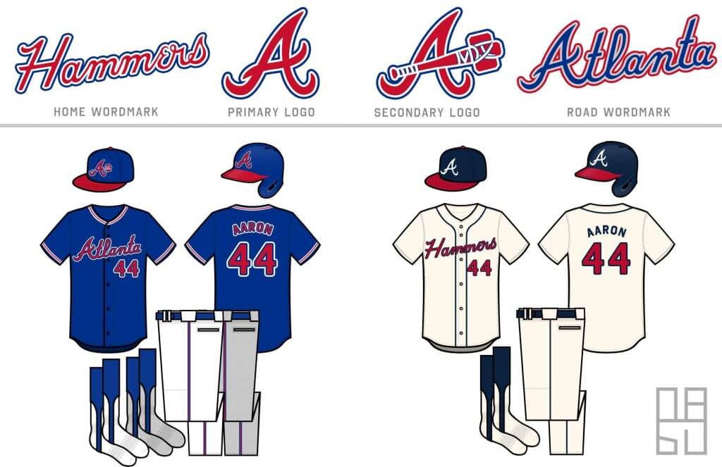 Atlanta Braves - The logo patch has two criss-crossing tomahawks