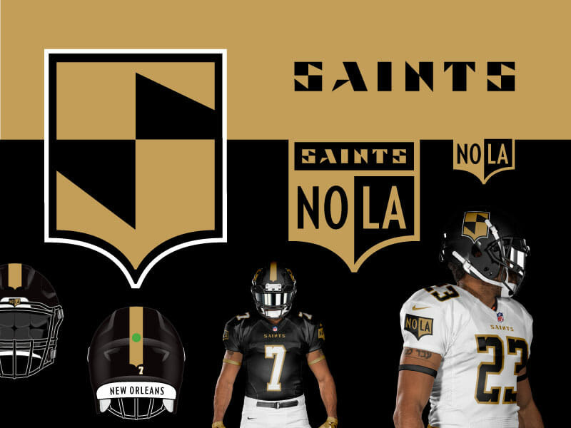 Waarneembaar onderdelen lucht Jordan Grimes Rebrands The New Orleans Saints | Uni Watch