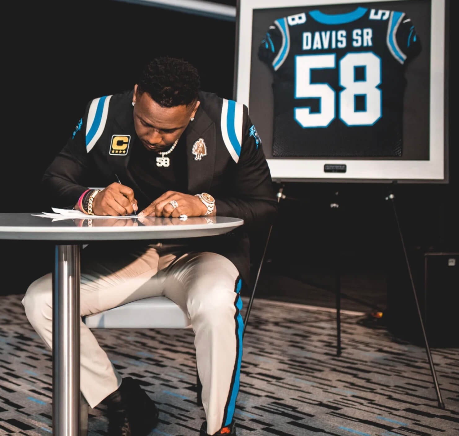 Thomas Davis Signed Carolina Panthers Black Custom Jersey – SPORTSCRACK