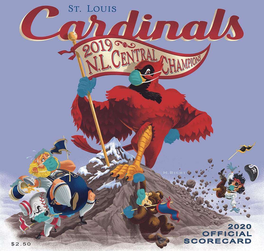 1964 St. Louis Cardinals Scorecard Art Mixed Media by Row One Brand - Pixels