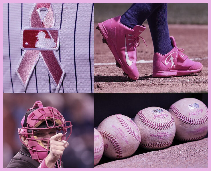 Think Pink! Baseball Players Wearing Pink Caps, Socks for Mother's