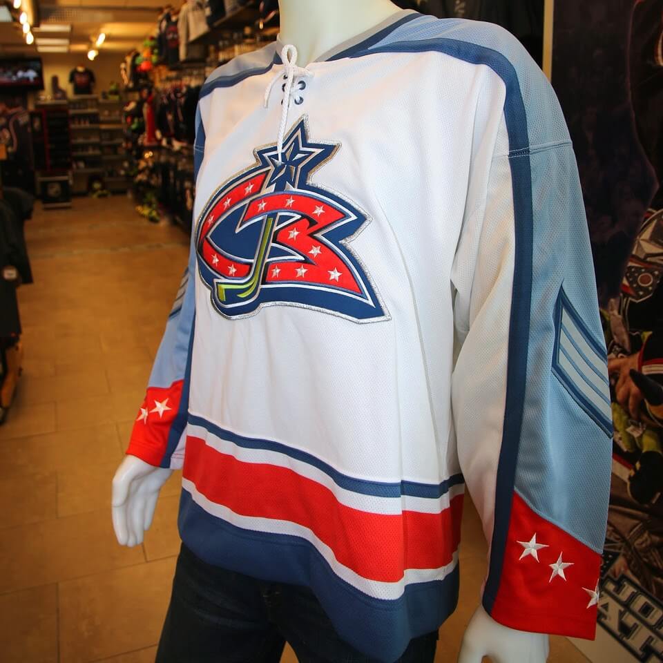 NHL Columbus Blue Jackets Red Blue Curve Concepts Polo Shirt - Dingeas