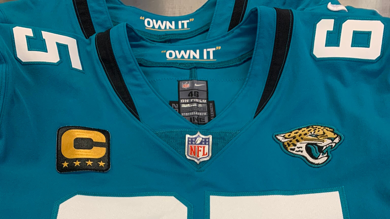 Teal jerseys and white pants on - Jacksonville Jaguars