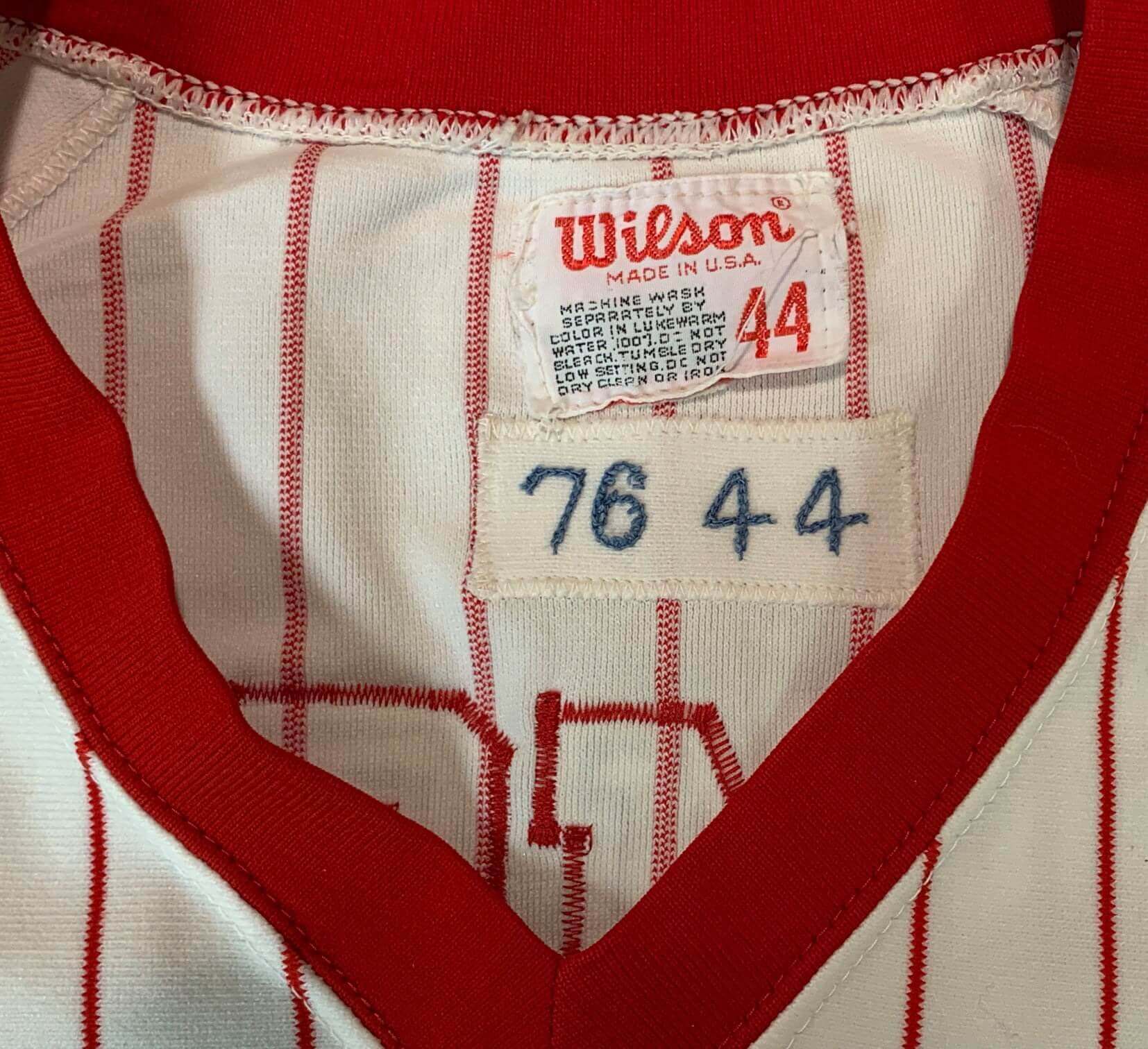 CAROLINA MUDCATS Vtg 90s Authentic Wilson Pin Stripe Jersey Tem Issue ? 48  USA