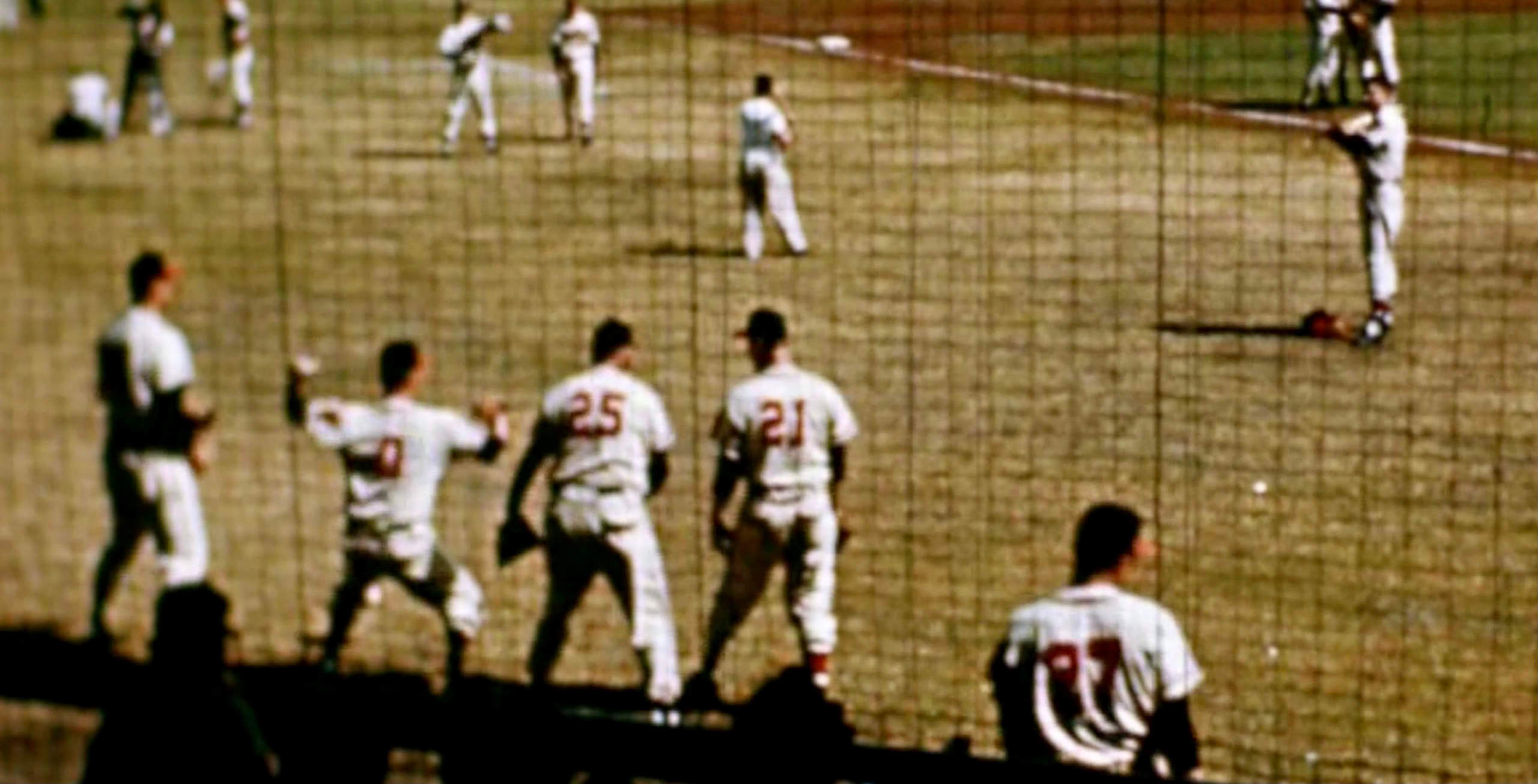 young boy Milwaukee Braves baseball uniform little league 1958 Kodachrome  slide