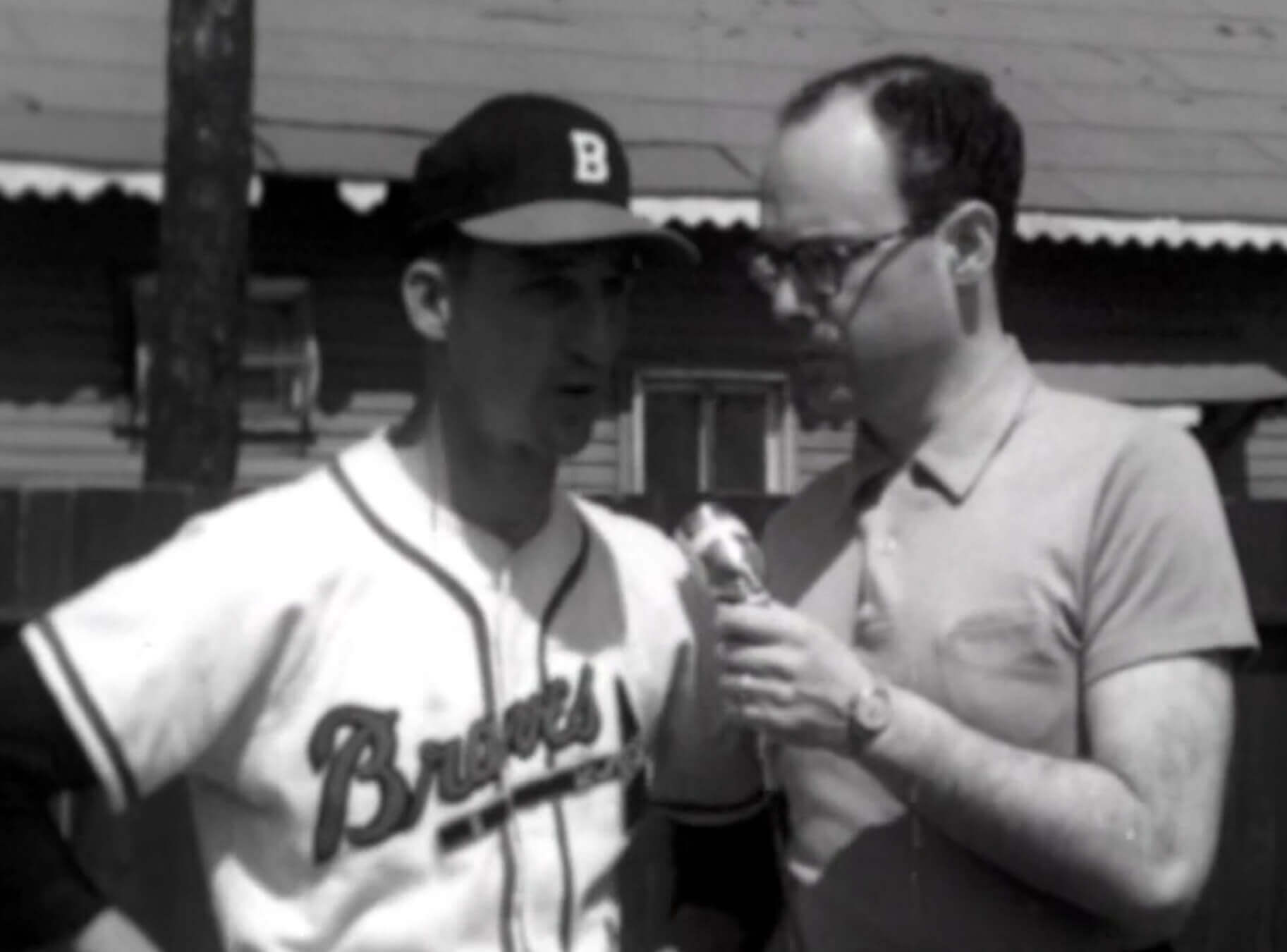 young boy Milwaukee Braves baseball uniform little league 1958 Kodachrome  slide