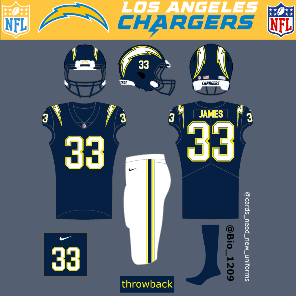 Phil Hecken on X: The LA Chargers will be wearing their navy blue