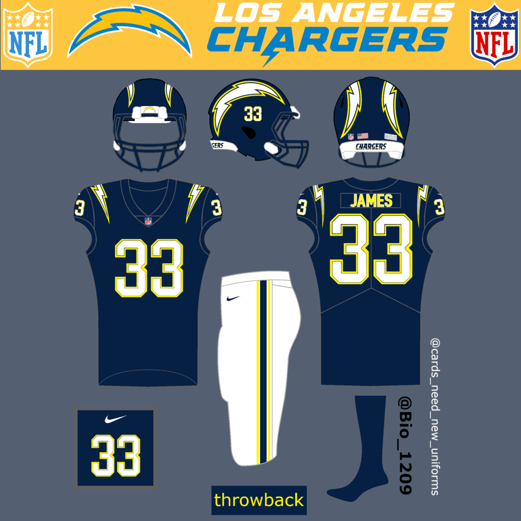 Chargers Concept Uniforms  Nfl outfits, Football uniforms, Sports uniforms