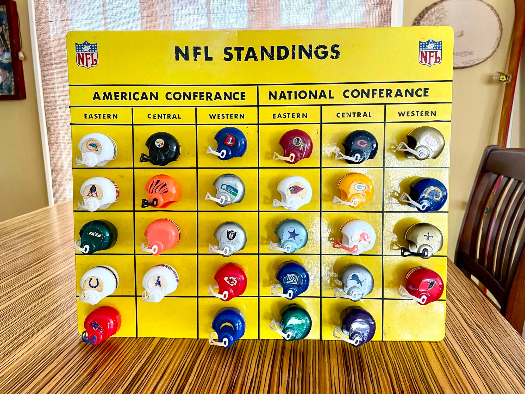 NFL Magnetic Standings Board