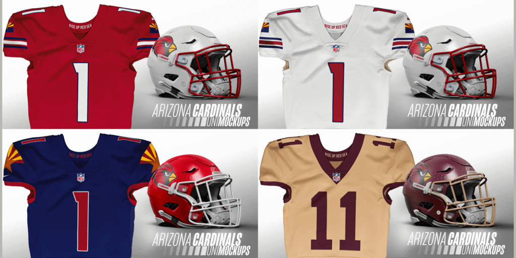 Top 3 potential uniform redesigns for the Arizona Cardinals