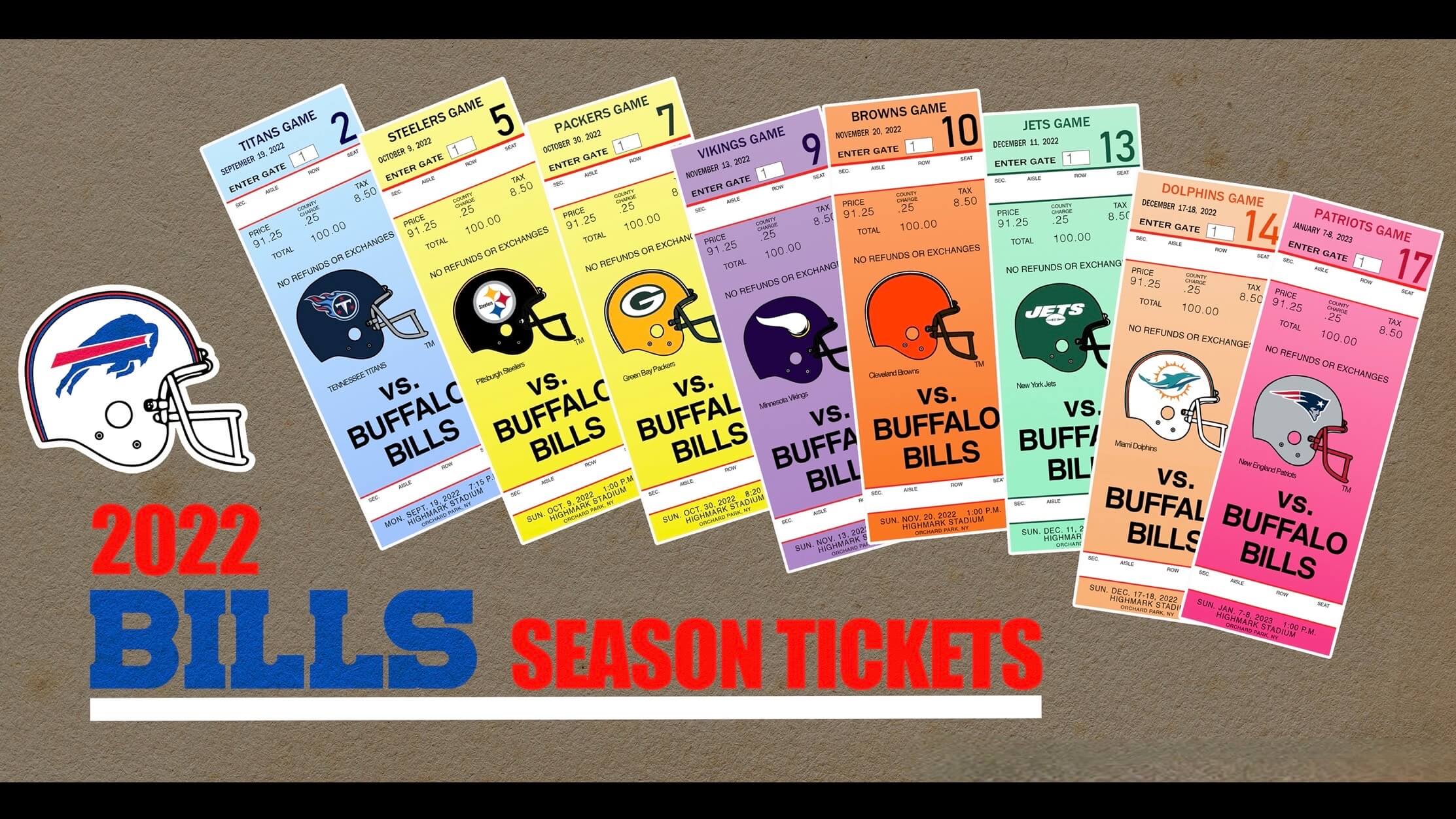 DIYing a Set of Retro-Styled Buffalo Bills Season Tickets