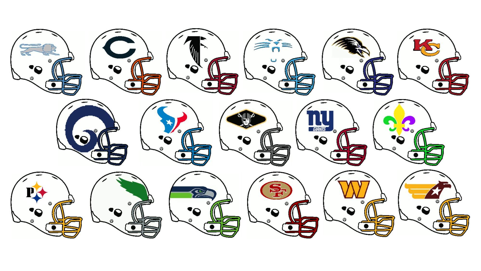 What if the other half of the NFL had white helmets?